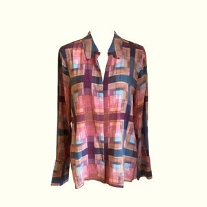 Ecru Silk Blouse Size Medium‎